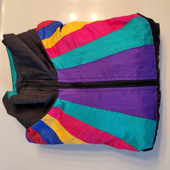 SLADE Vintage 80s / 90s Colorblock Nylon Windbreaker Women's XL - Picture 9 of 10